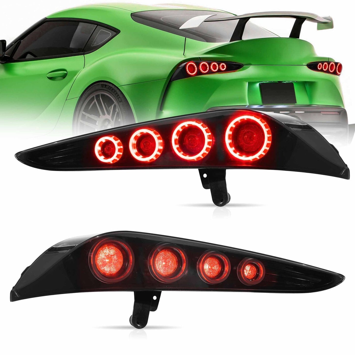 1Pair LED Taillights For 2018-24 for Toyota GR Supra A90/A91 W/Sequential Rearlamps