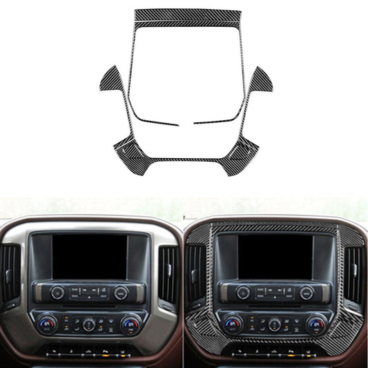 Carbon Fiber Center Console Cover Trim For Silverado for GMC for SIERRA 2014-2018 Type A