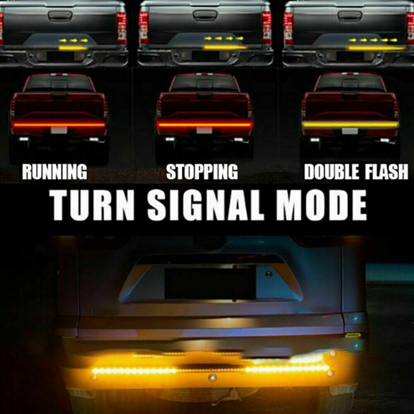 60 LED Truck Strip Tailgate Turn Signal Brake Double Flash Tail Light Bar