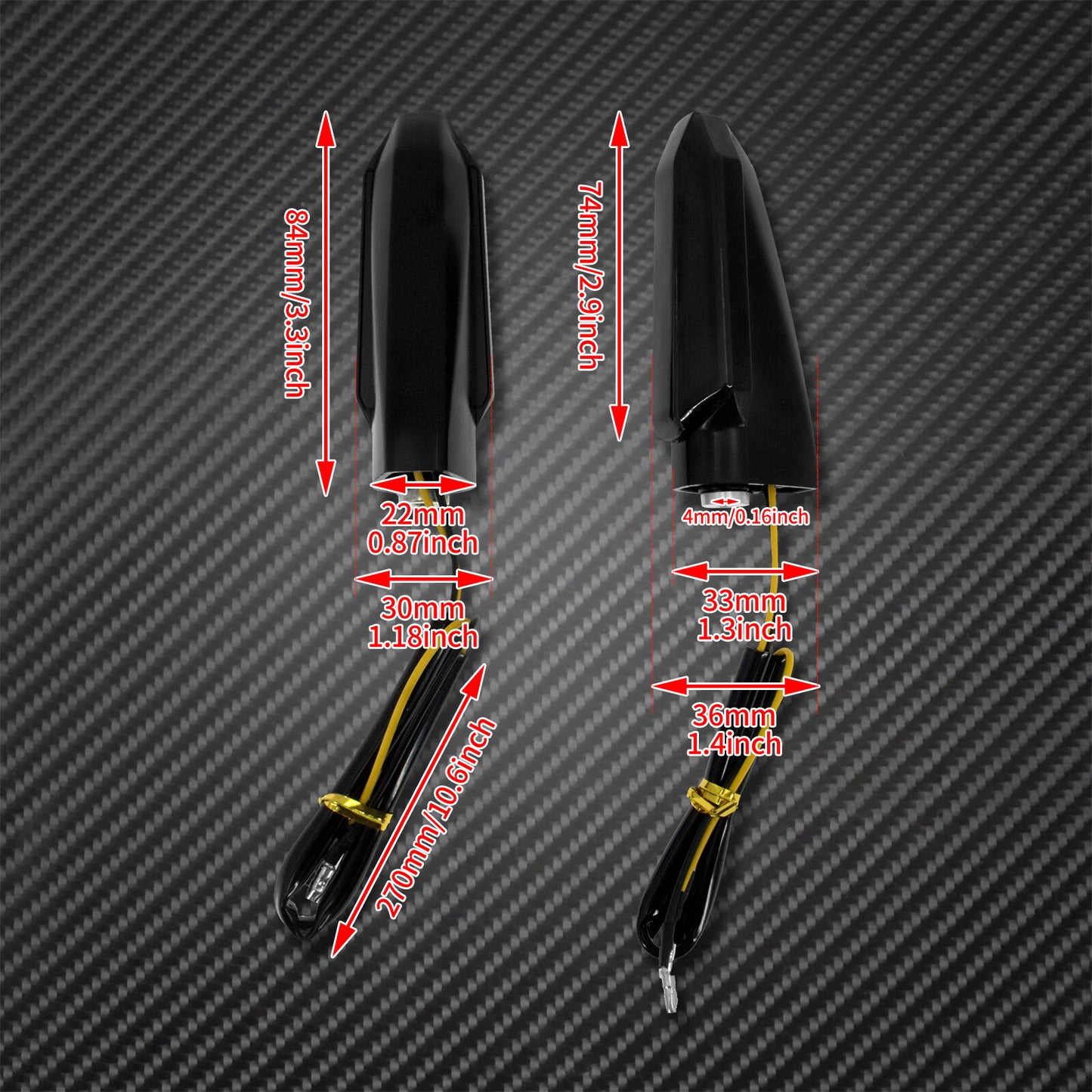 Black Front Rear Turn Signal Indicator Light Lamp Fit for Honda CBR400 500 650
