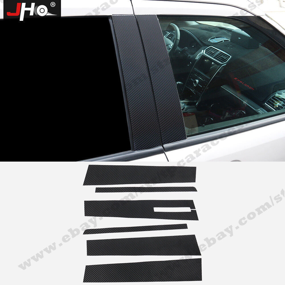 Glossy Black Window Pillar Post Stickers Trim for Ford Explorer 2016-2019