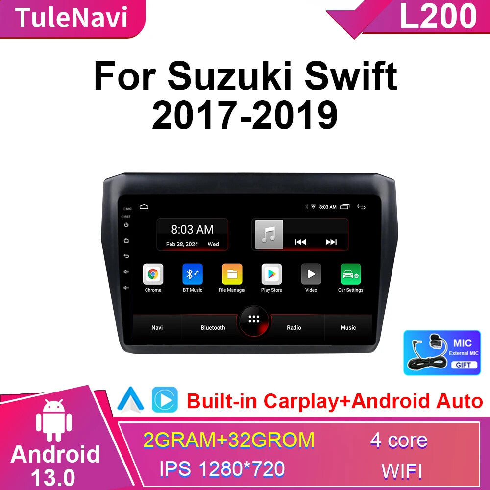 for SUZUKI Swift5 for Swift 5 2017-2019 CarPlay Car Radio Stereo GPS Player Screen