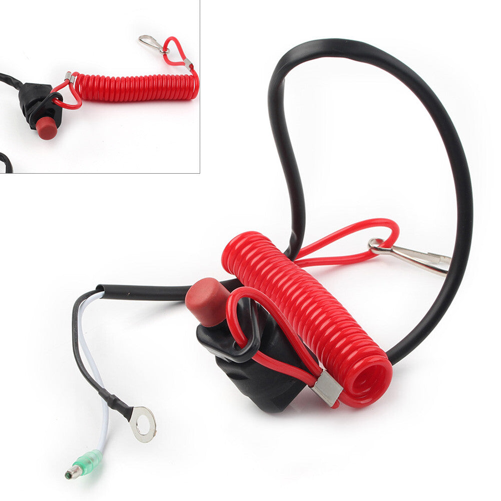 Boat Outboard Engine Motor Kill Stop Switch With Safety Tether Lanyard Universal