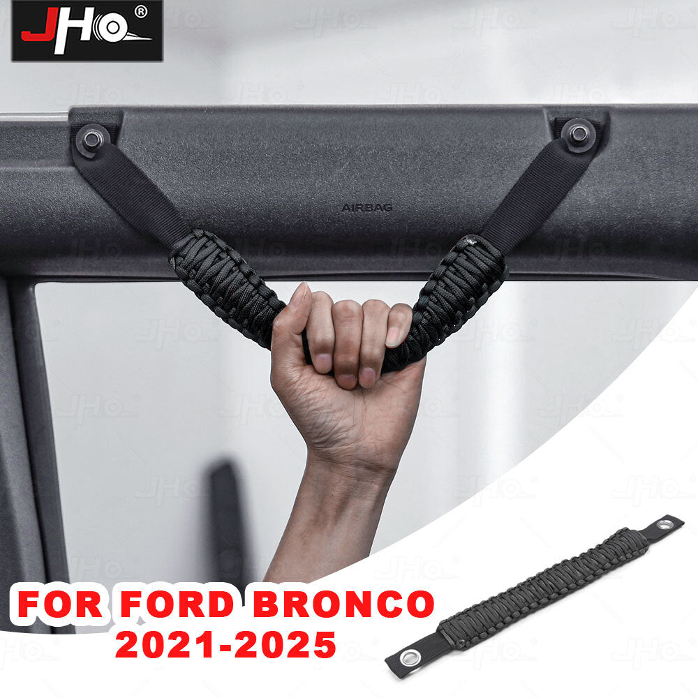 2021+ for Ford Bronco Roll Bar Grab Handles Black Oxford Leather Heavy-Duty OE Fit