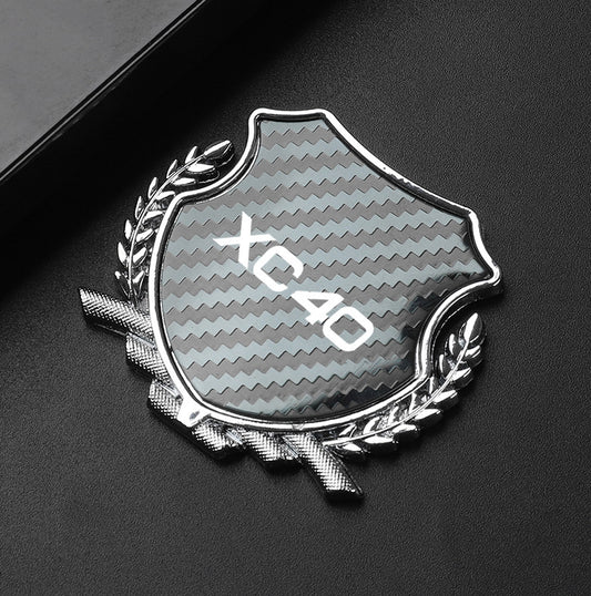 Carbon fiber black and red car keychain/key ring with horseshoe buckle for Audi A3