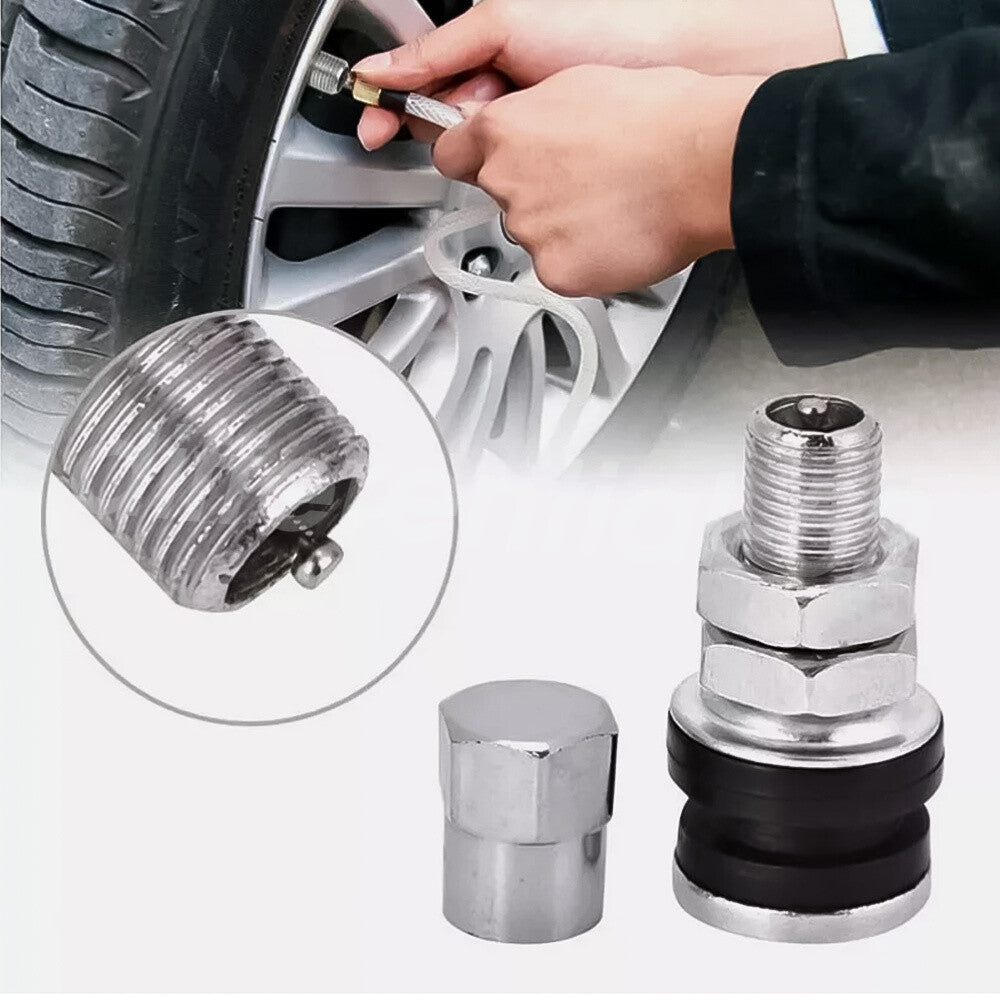 4PCS Flush Mount High Pressure Bolt Valve Metal Chrome Tire Valve Stems