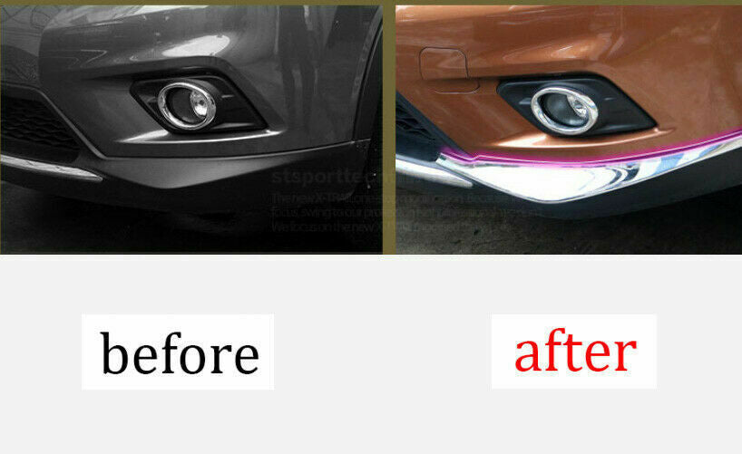 for Nissan Rogue 2014-2016 Chrome Front Bumper Side Corner Guard Cover Trim 2