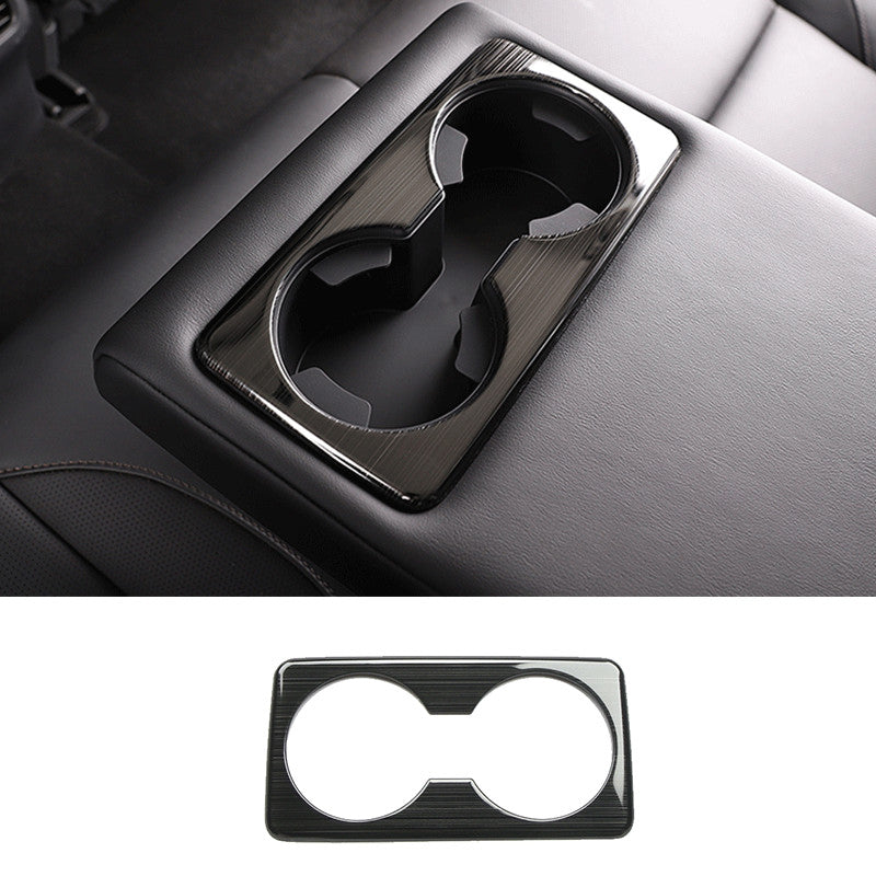 for Mazda 3 Axela 2019-2022 Black Titanium Rear Water Cup Holder Cover Stainless
