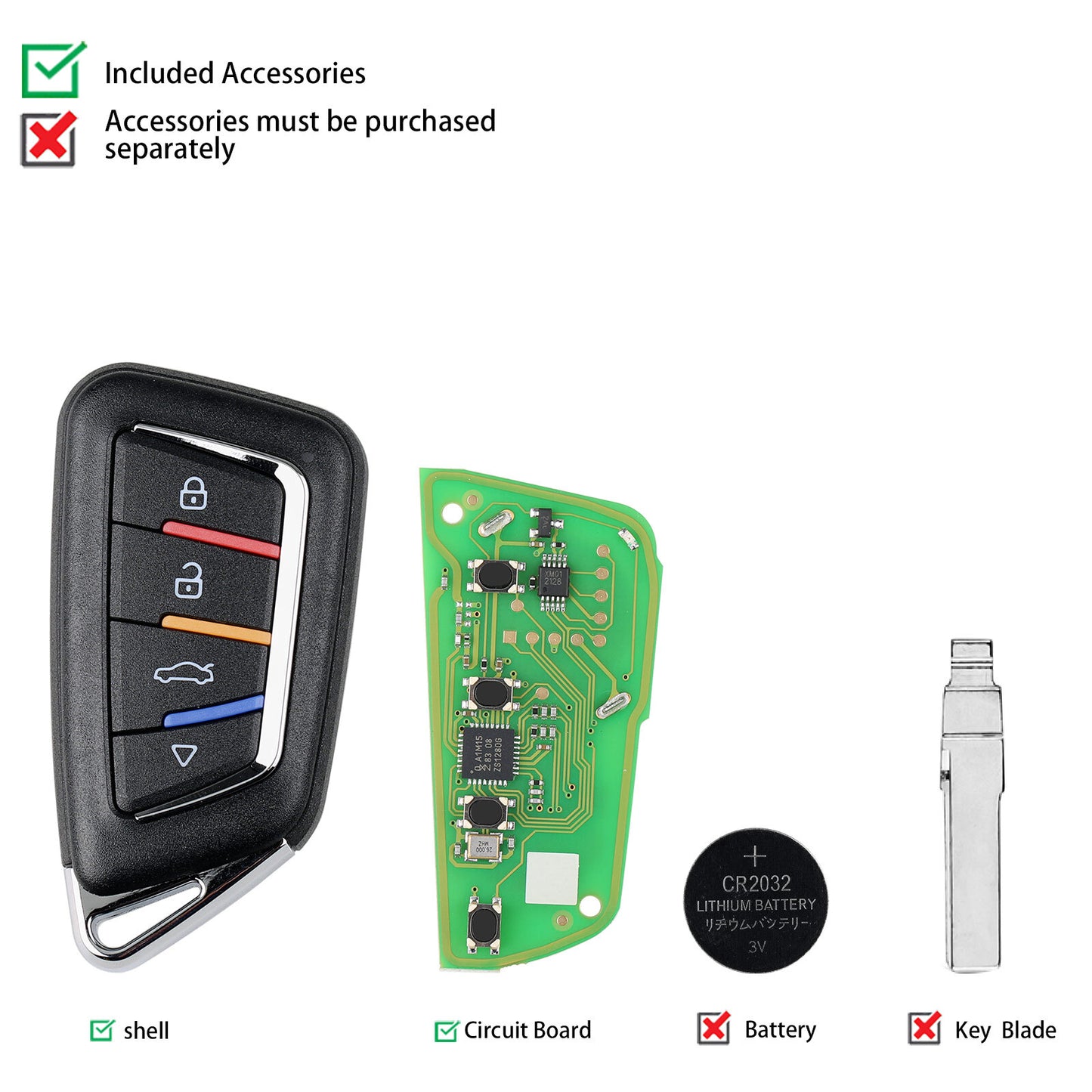 Universal for Smart Remote Key Knife 4 Buttons XSKF30EN for VVDI MAX Tool HK
