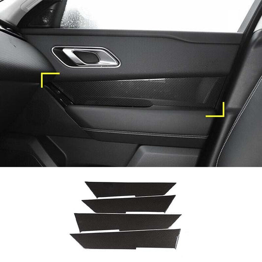 Fit for Range Rover Velar 2017-2021 Carbon Fiber Inner Door Panel Cover Trim 4pc