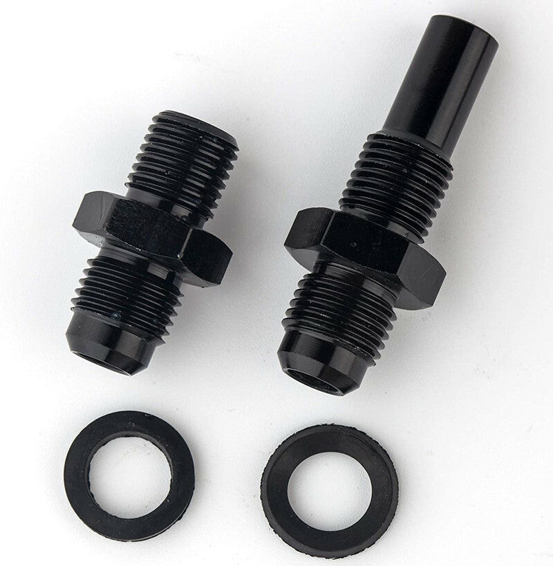 A pair of 6AN x 1/4NPS transmission oil cooler adapter accessories for GM 1997-2007 4L80E