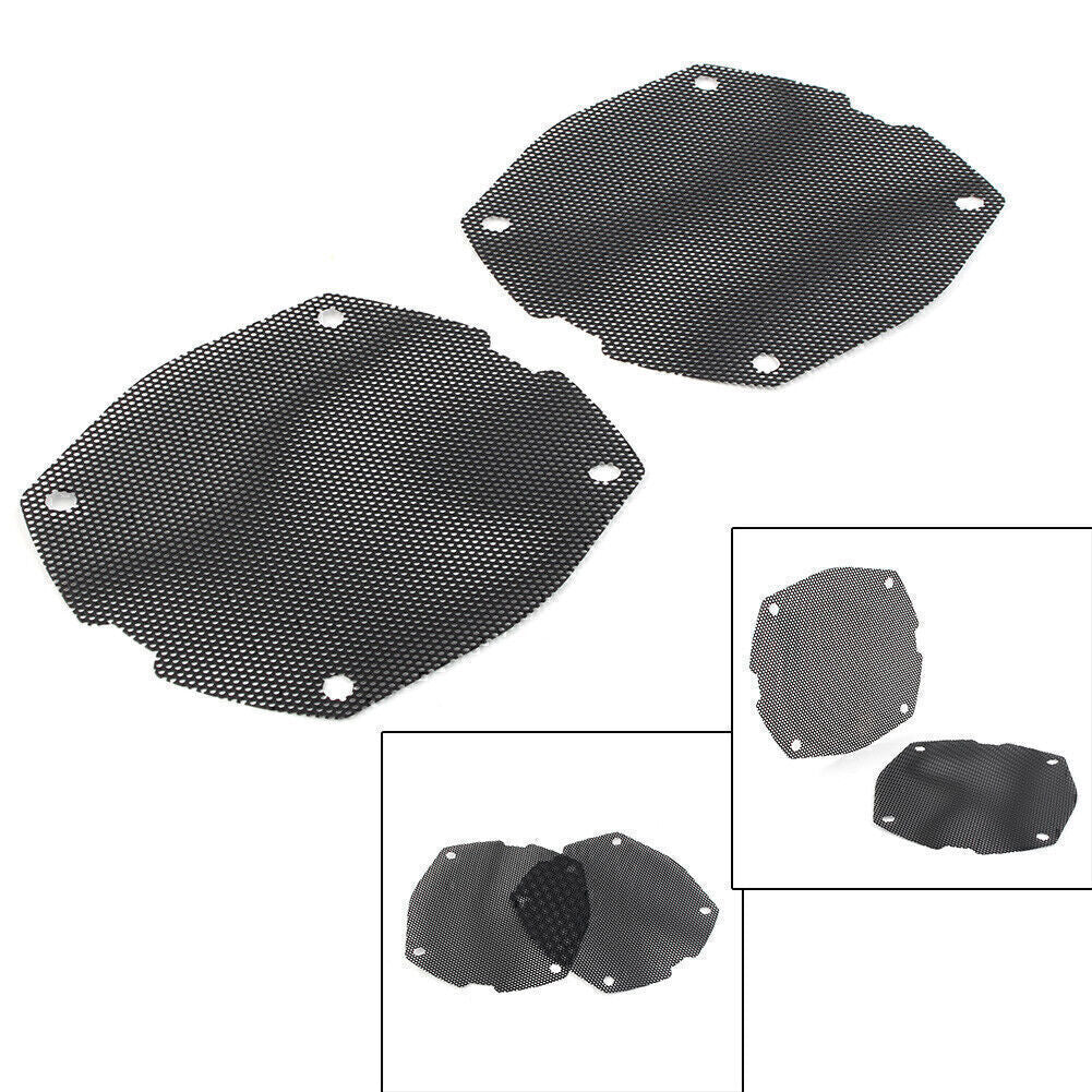 Black Thin Mesh Front Fairing Speaker Grilles Cover Fit for Harley FLH 1998-2013
