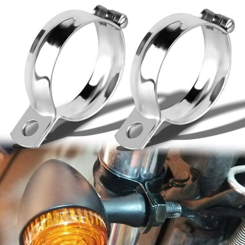Chrome Motorcycle 48mm-60mm Front Fork Mount Clamp Turn Signal Bracket Holder