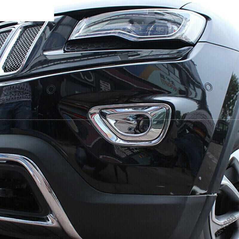 for Jeep Grand Cherokee 2014-2018 Chrome Front Fog Light Cover Lamp Bezel Trim