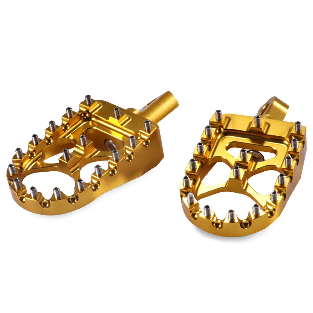 2¡Á CNC Foot Pegs Pedal Wide MX Style Footrest Fit for Harley Sportster Softail Gold