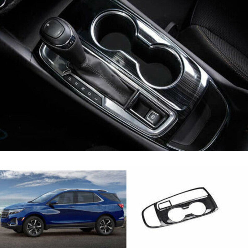 for Chevy Equinox 2018-2023 Black Titanium Center Console Gear Shift Panel Trim