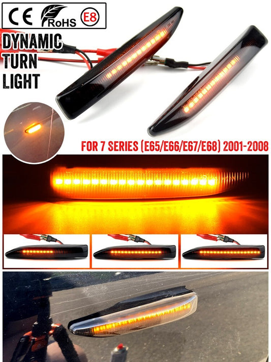 Dynamic LED Side Marker Light Turn Signal Lamp for BMW 7 E65/E66/E67/E68 2001-08