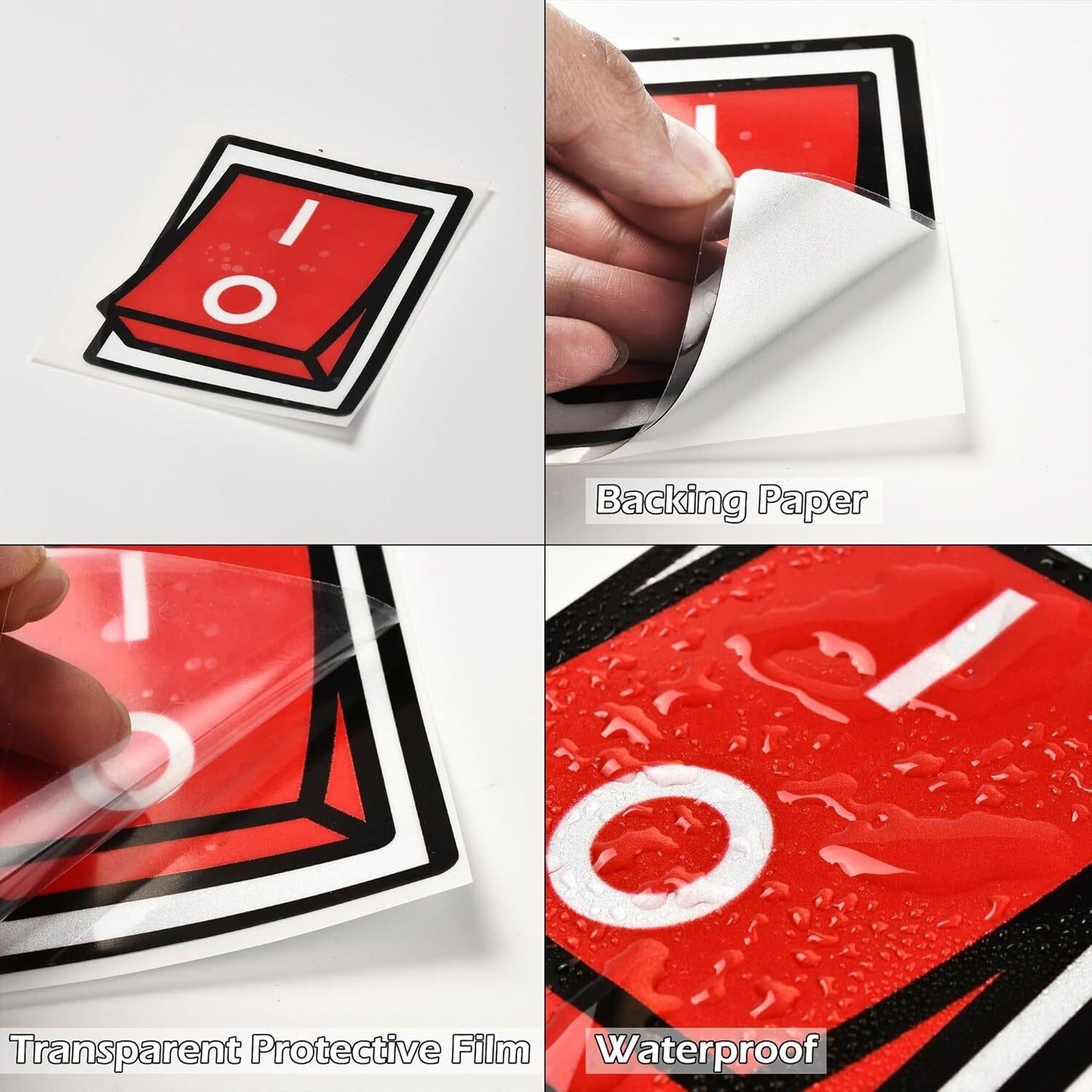 Reflective Car Warning Stickers Switch Socket Car Decals Cartoon Scratch Cover