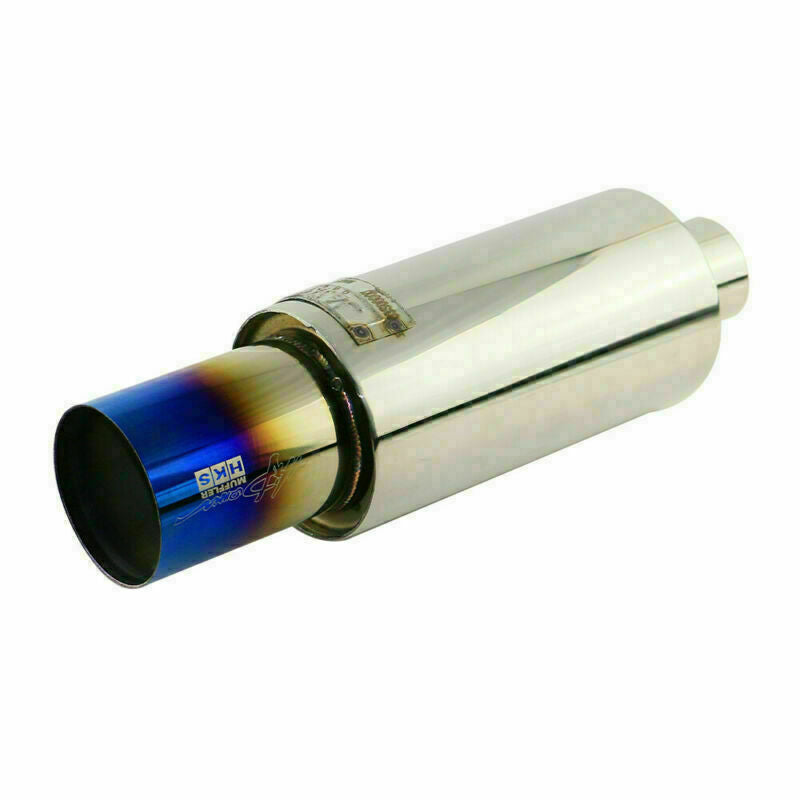 2.5 ID 3.5 OD Rolled Straight Exhaust Muffler 4.5 Body Resonator HPJ