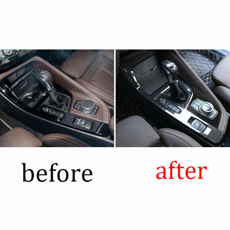 for BMW X1 F48 2016-22 ABS Carbon Fiber Middle Console Gear Shift Frame Trim 1P