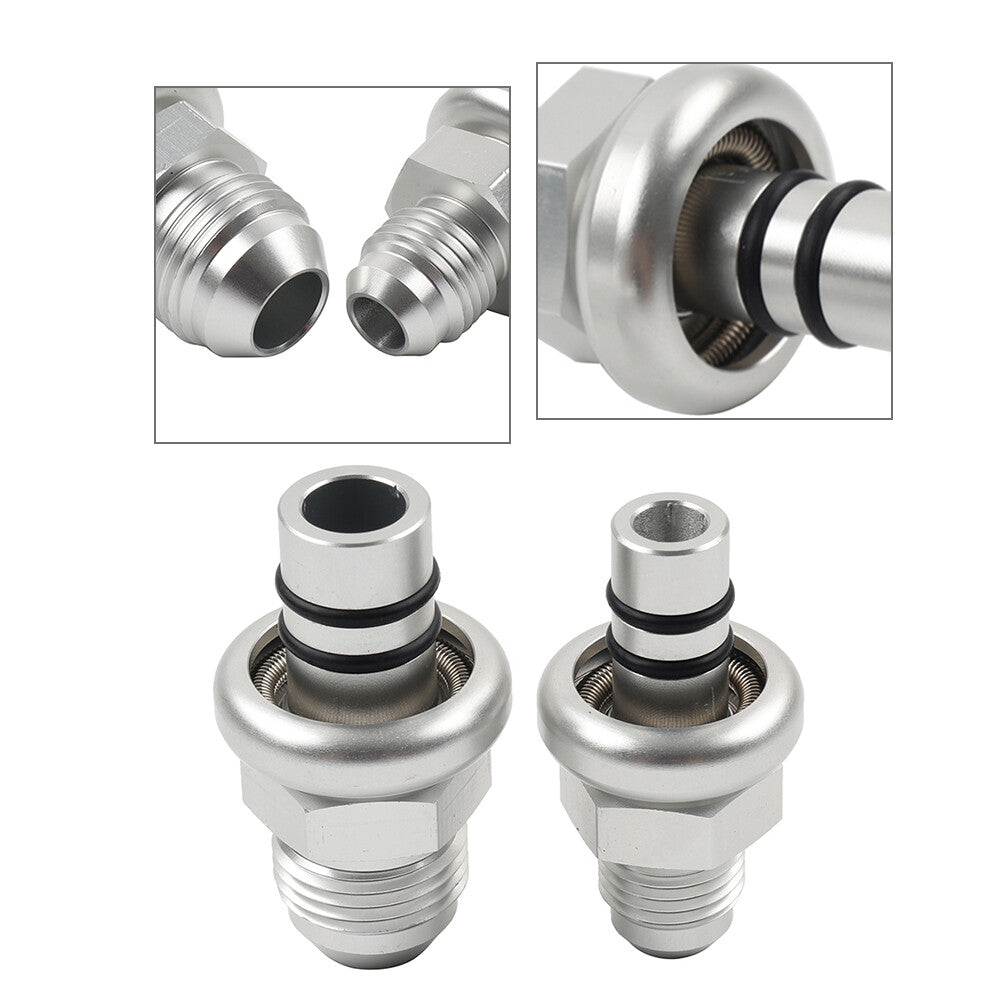 6AN 8AN Silver Straight Fuel Rail Fitting Adapter Kit for Ford for Mustang 1986-1998
