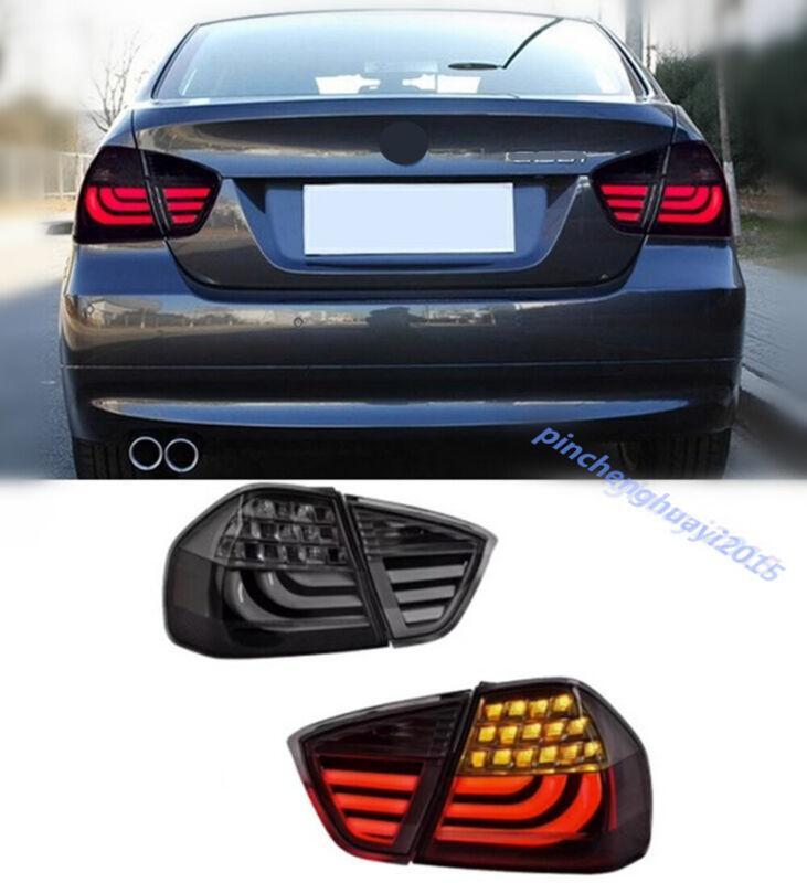Suitable for BMW E90 3 Series sedans 2005-2008, blacked-out LED taillights.