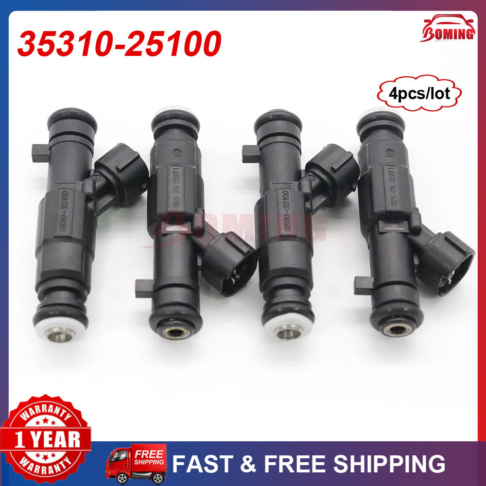 4-piece new fuel injector kit 35310-25100, suitable for Hyundai Sonata Accent 1999 - 2006