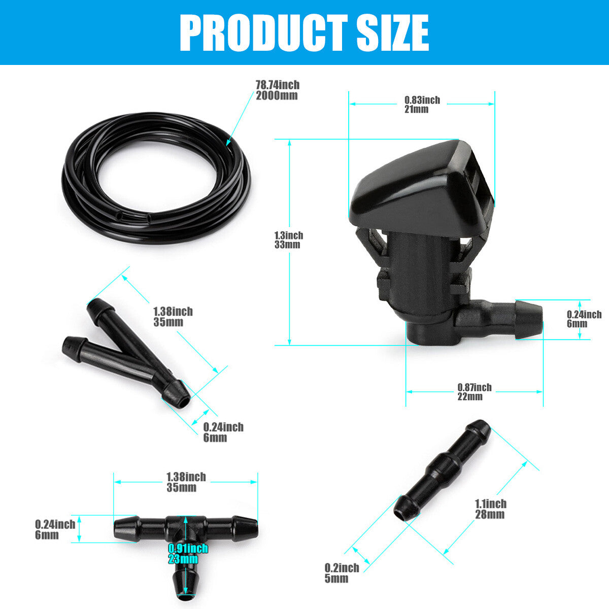 2PCS 7T4Z-17603-A NEW Windshield Washer Jet Nozzle Set for FORD F-350 F-450