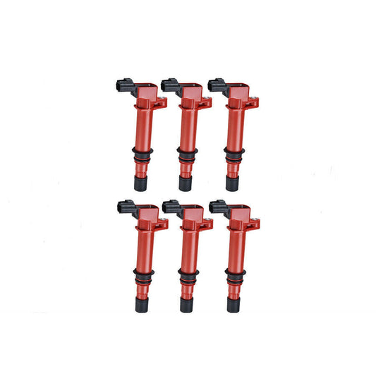 Set of 6 Red Ignition Coils for Dodge for RAM 1500  for Jeep Liberty, Commander UF270