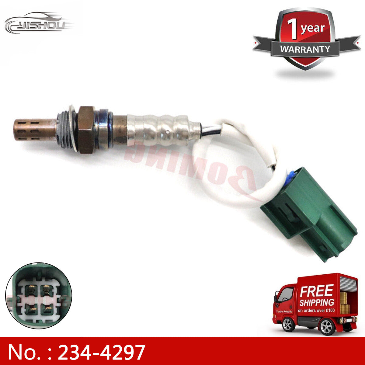 Downstream oxygen (O2) sensor compatible with for Nissan Frontier NV3500 226A0-EA200, new, 234-4297