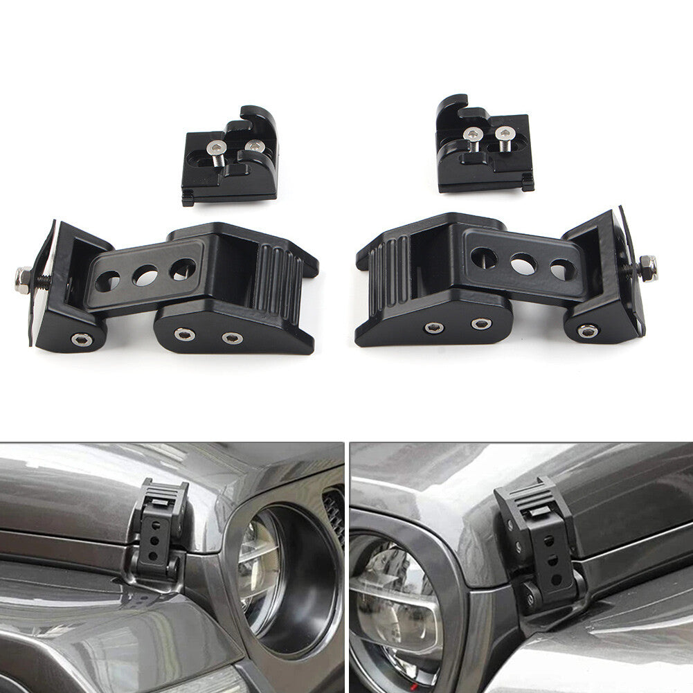 for Jeep for Wrangler JK 2007-2017 2x Black Car Engine Lock Hood Latches Catch