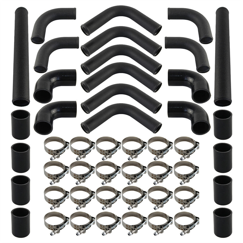 2 51mm Universal 12PCS Turbo Intercooler Pipe Piping+ Silicone Hose T-Clamp Kit