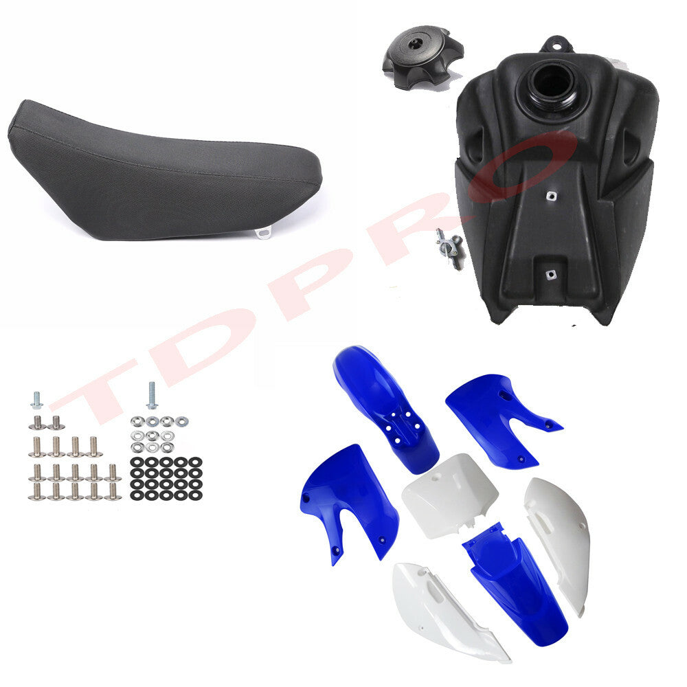 Blue Plastics Fuel Tank for Seat Kit For KLX110 KX65 DRZ110 Pit Dirt Bike Atomik 140