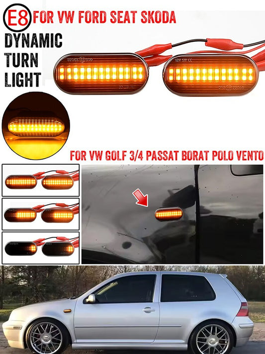 2PCS LED Dynamic Side Marker Signal Lights for VW Golf3 for Skoda for Ford 14805294