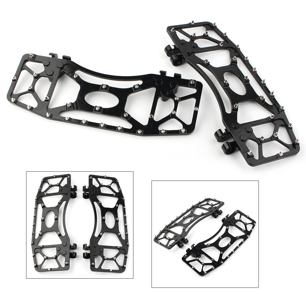 Black Wide Foot Pegs Floorboard Floor Board For Touring Electra Road Glide Dyna