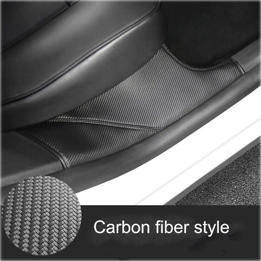 1 Pair Rear Door Sill Scuff Plate Guard Protector for Tesla for Model Y 2020-2022 O