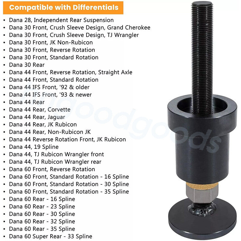 Front axle tube seal and inner shaft side seal installation tool for Jeep for Wrangler JK