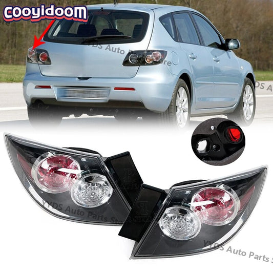 A pair of rear brake lights and exterior taillights are suitable for the for Mazda 3 BK Hatchback (2004-2010).