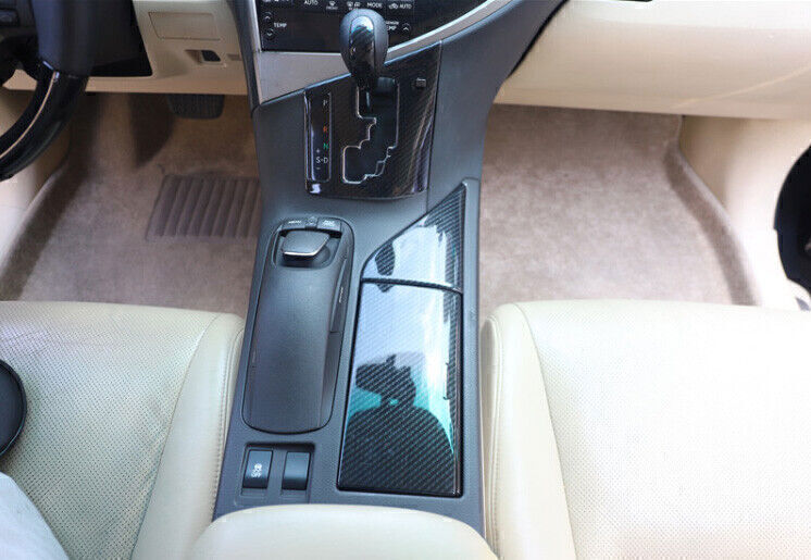 2P Middle Console Water Cup Cover Trim for Lexus RX350 450h 09-2015 Carbon Fiber