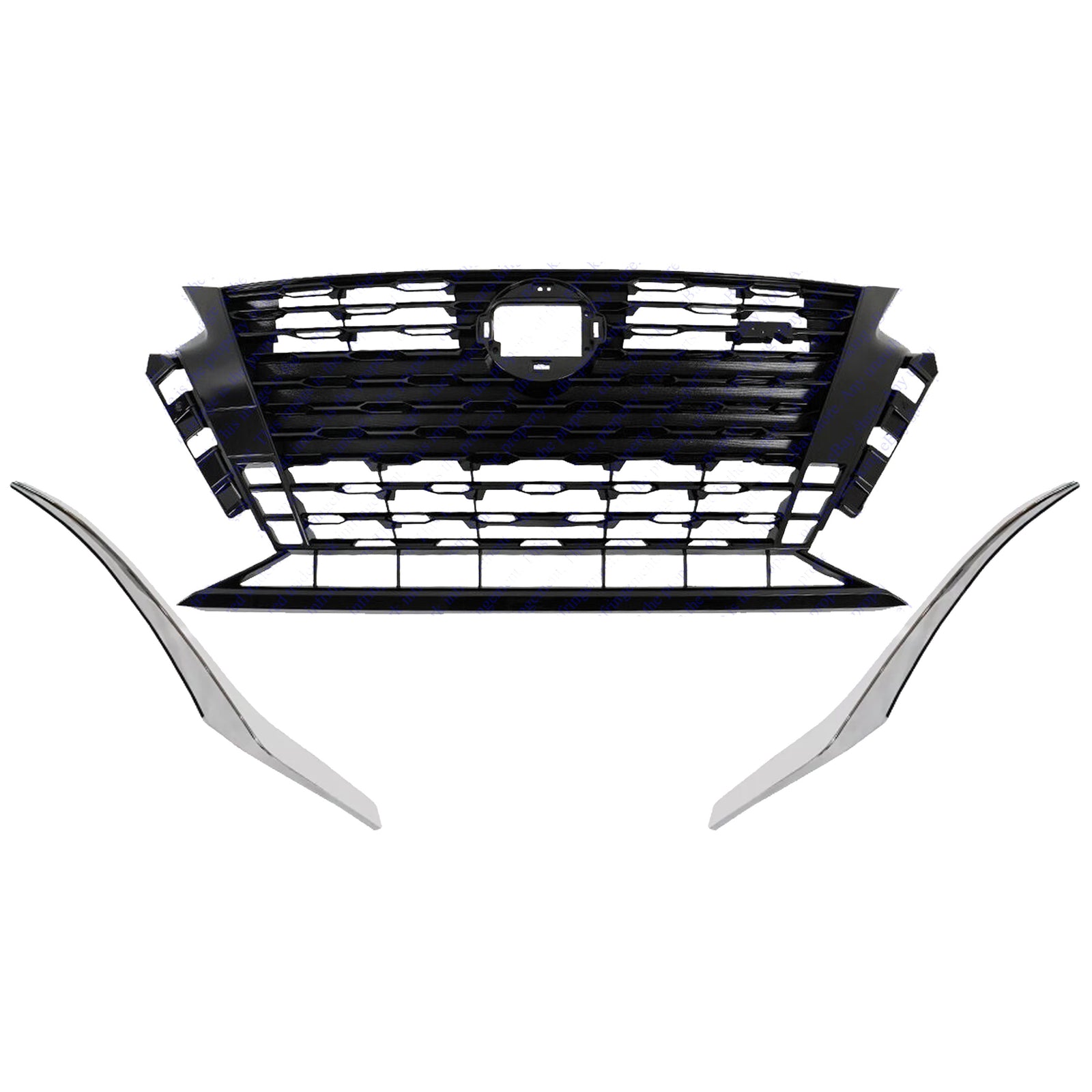 Front Bumper Upper Grille Grille Molding Set For 2023 2024 for Nissan Altima SR