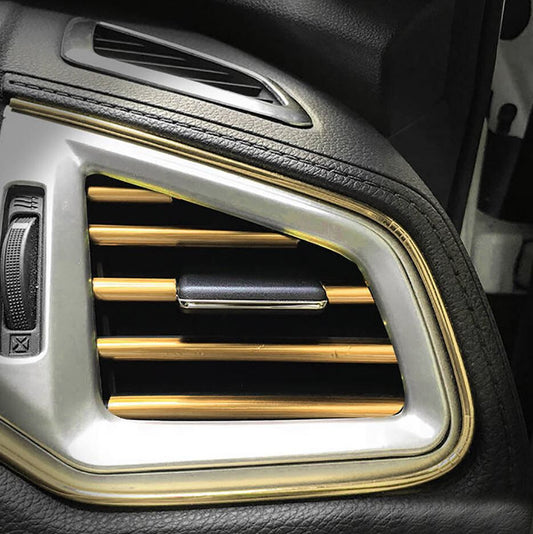 10-piece molded decorative strip for car air conditioning sockets, gold color, suitable  for ford  .