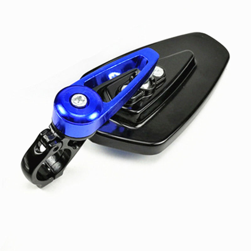 2P BlackBlue Motorcycle Billet Aluminum 7/8 22mm Bar End Side Rearview Mirrors