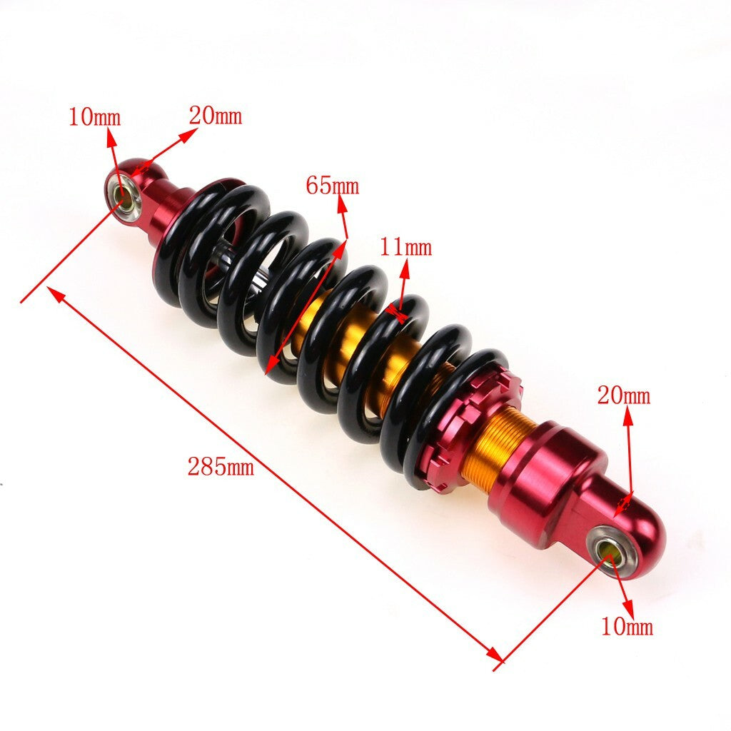 2 x 285 mm 11-inch rear shock absorbers, 980 lbs, suitable for Dirt Pit bikes, Monkey ATVs, and quad go-karts.