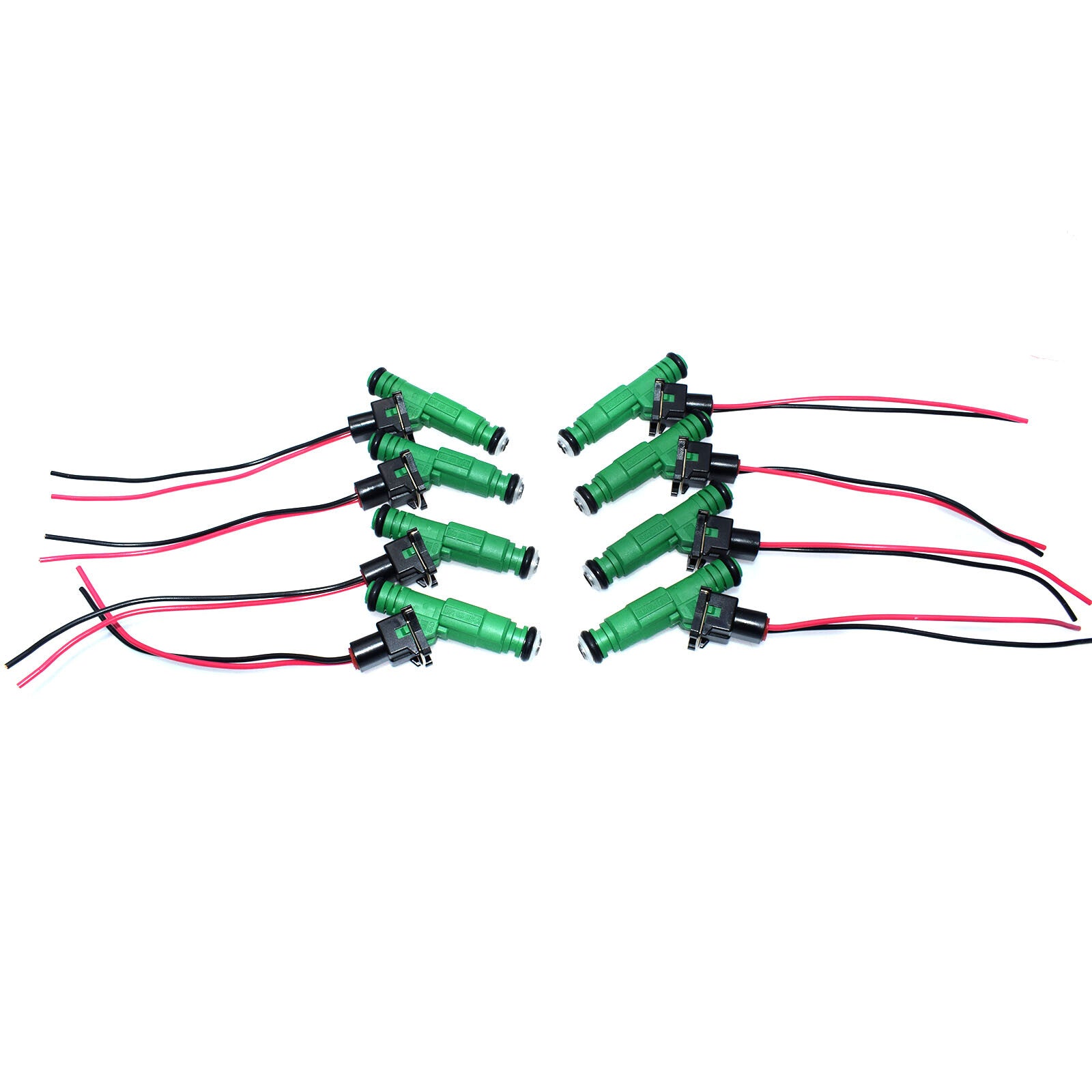 8 sets of fuel injectors and wiring harness connectors suitable for Chevrolet,for Volkswagen,for Audi,and for Volvo vehicles with a speed of 42 lb-ft and a capacity of 440 cc.