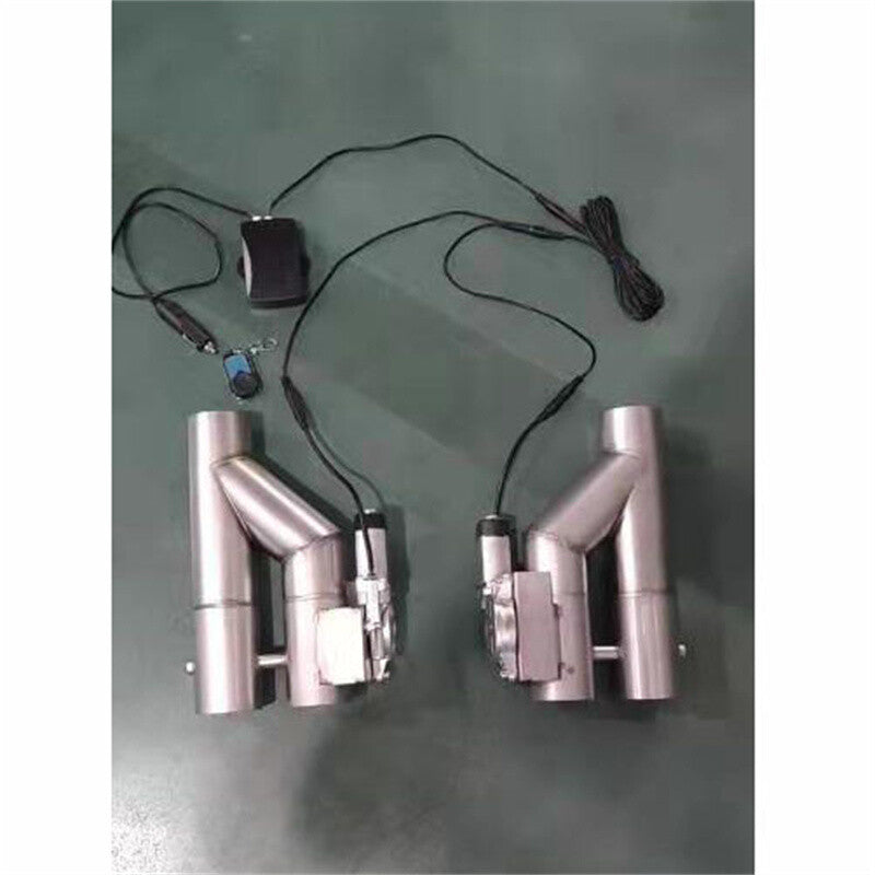 3 Double Electric Exhaust Valve Y Pipe Single Flap Control Valve Remote Switch