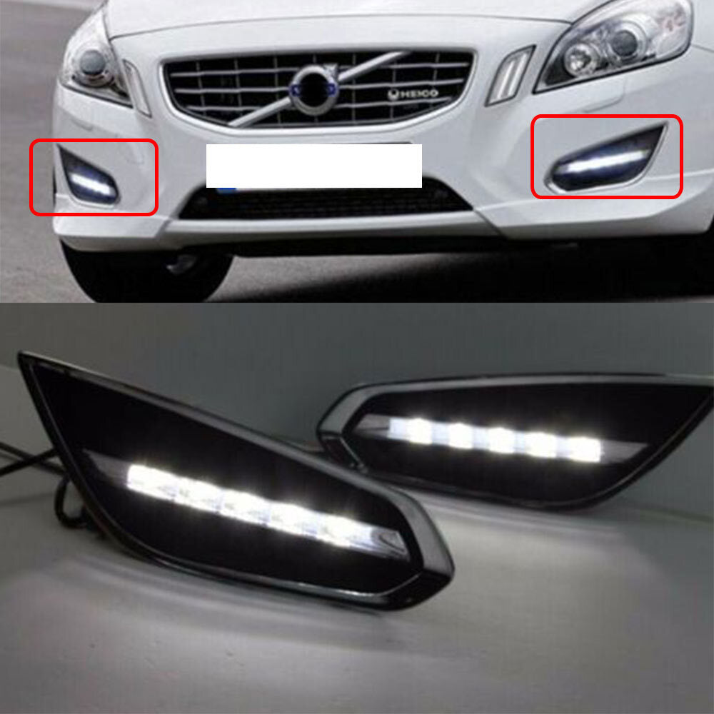 Pair Left+Right for Volvo S60 T5 09-13 Fog Lamp Front Daytime Running Lights New