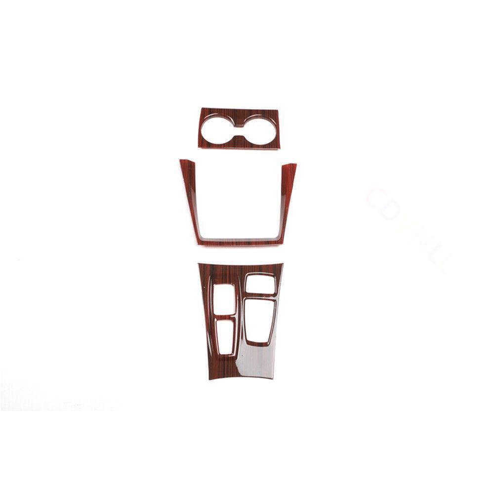 for BMW X5 2008-2013 Red Wood Grain Inner Gear Shift Water Cup Frame Cover Trim