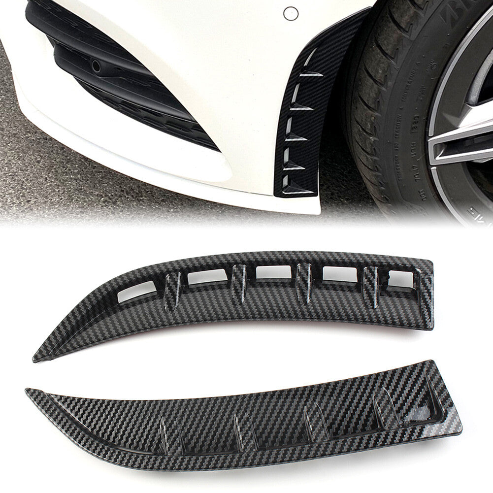 2x Carbon Look Front wheel Bumper Vent Hood Fender for Mercedes-Benz CLA C118