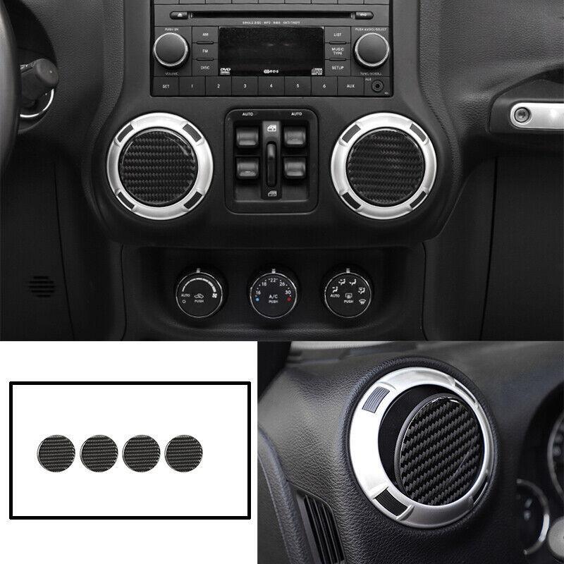 Fit For 2011-2017 for Jeep for Wrangler JK Real Carbon Fiber AC Outlet Vent Cover 4PCS