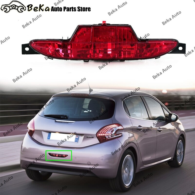 1Pcs for PEUGEOT 208 2012 2013-2020 Rear Bumper Brake Light Rear Red Fog Lamp